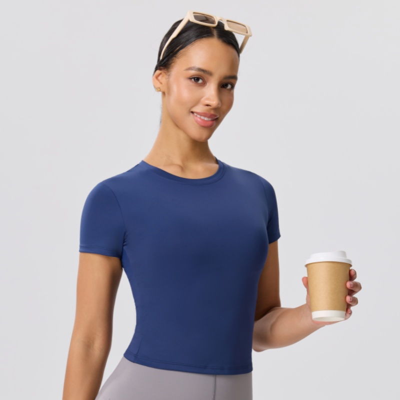 Solid Color Slim Casual Yoga T - Yoga Fitness Training recension och pris