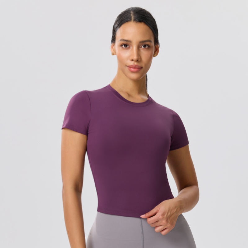 Solid Color Slim Casual Yoga T - Yoga Fitness Training recension och pris