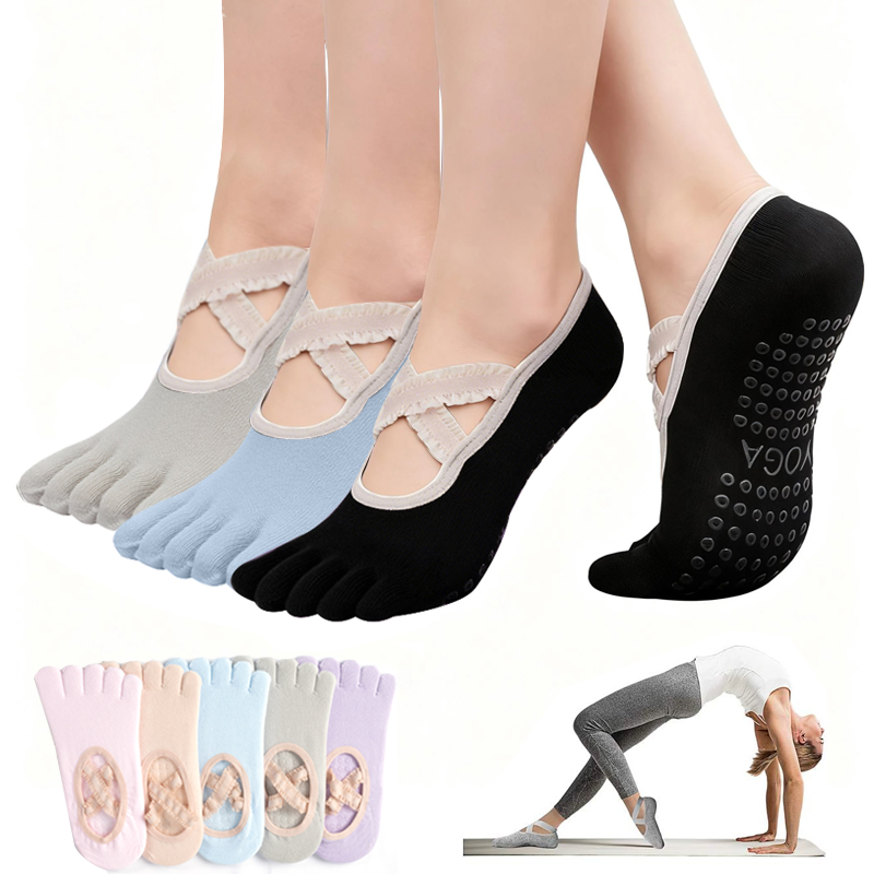 Ladies Non-Slip Pilates Socks  - Yoga Fitness Dance recension och pris
