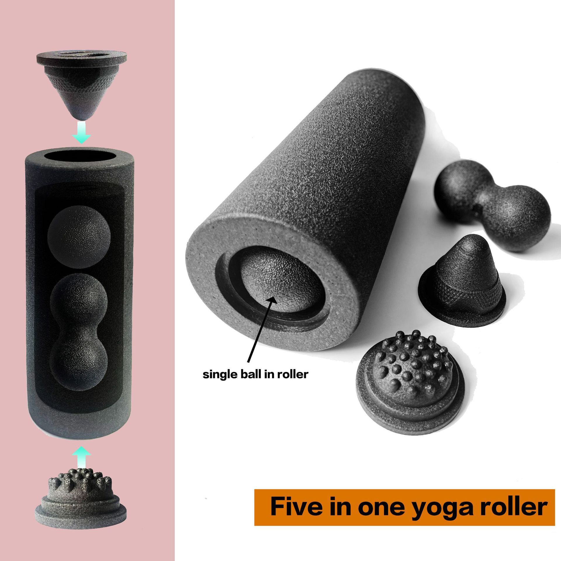 5-in-1 Fascia Roller Set Muscl - Yoga Fitness Ball recension och pris